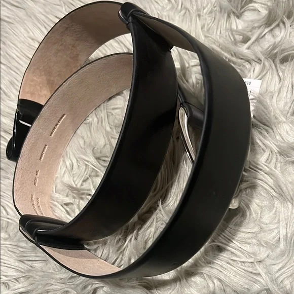 Chico's Elegant Black Belt with Shiny Silver Buckle - Picture 6 of 9